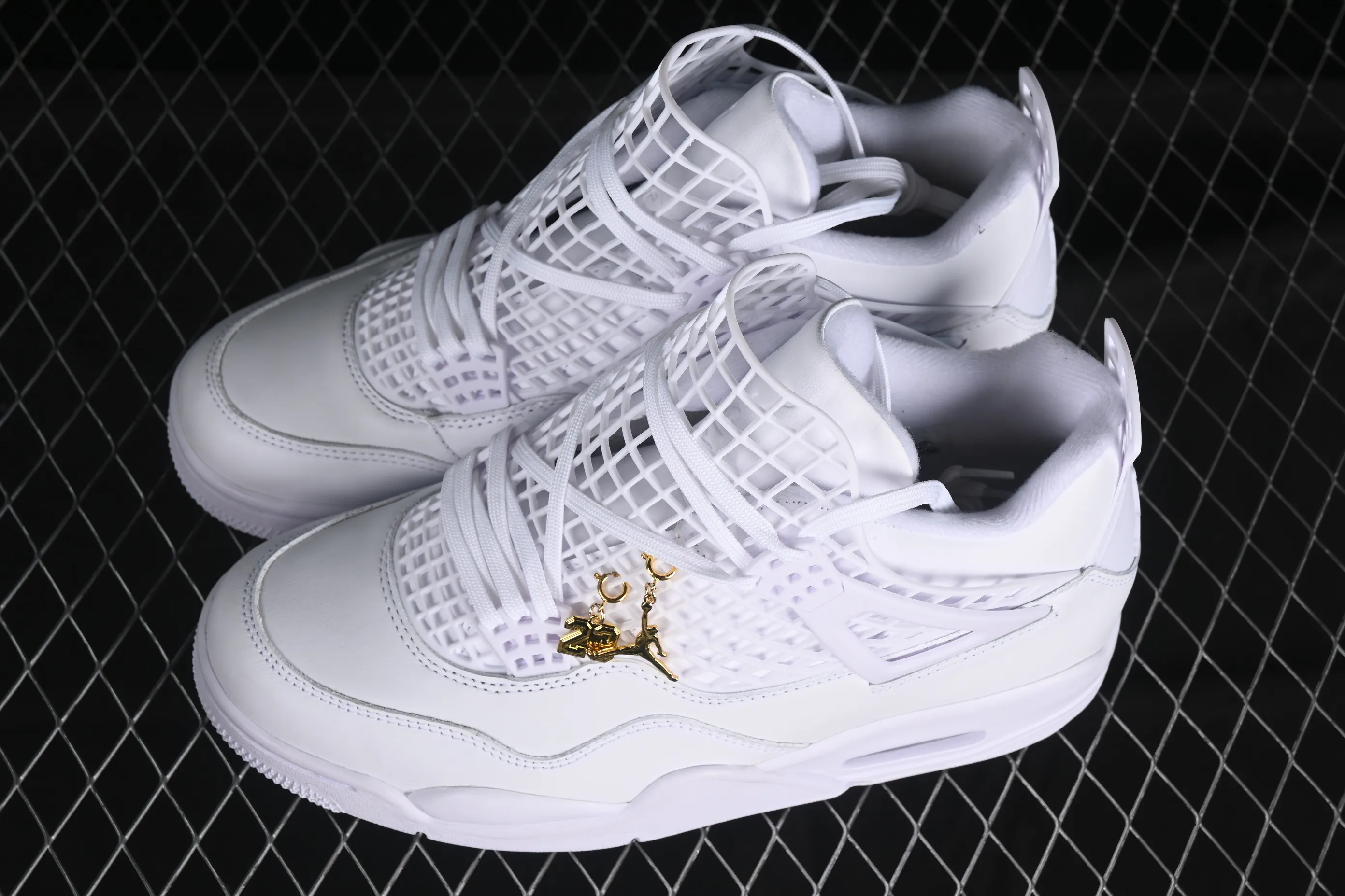 All Categories Air Jordan Jordan Series Basketball Shoes Air Jordan 4 Air Jordan 4 "Net" AJ4 Joe 4 Grid White Retro Basketball Shoes FV7251-107